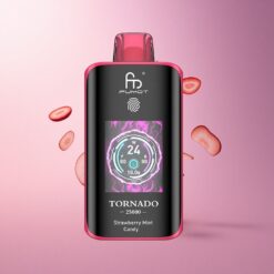 Fumot Tornado 25000 Puffs Dulce de Fresa Menta con Pantalla HD, Batería 700mAh y Nicotina 0/2%/3%/5%