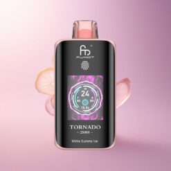 Fumot Tornado 25000 Puffs Gomita Blanca Hielo con Pantalla HD y 700mAh